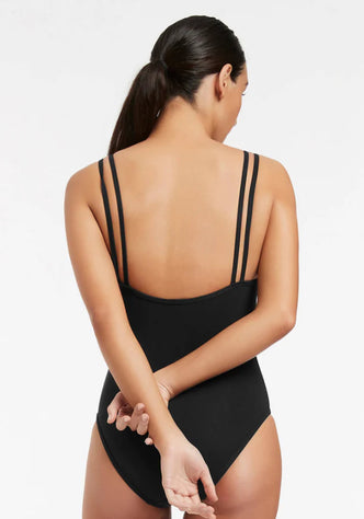 Double Strap Swimsuit Black