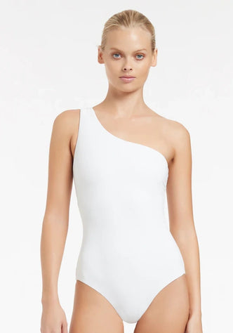 Jetset One Shoulder Swimsuit White