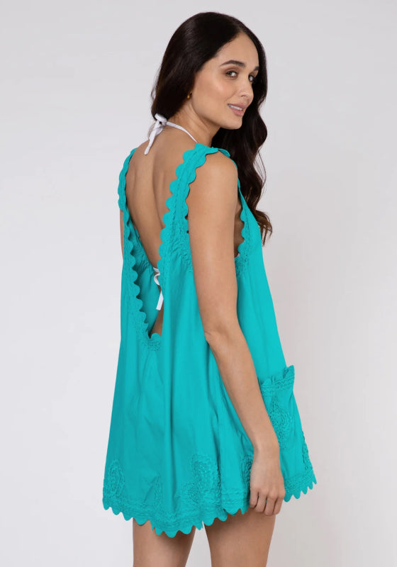 Poplin Low Back Dress Jade