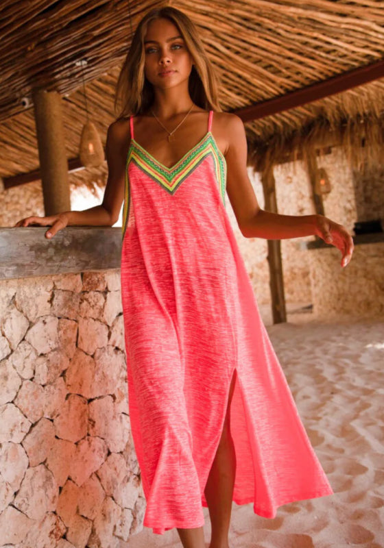 Inca Slip Dress Hot Pink