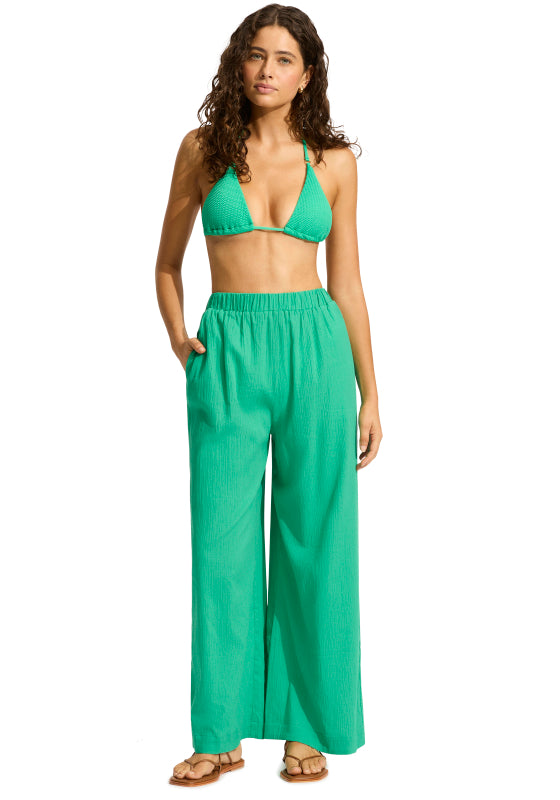 seafolly Crinkle Beach Trousers Jade