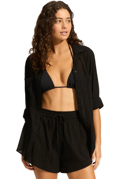 seafolly Breeze Beach Shirt Black