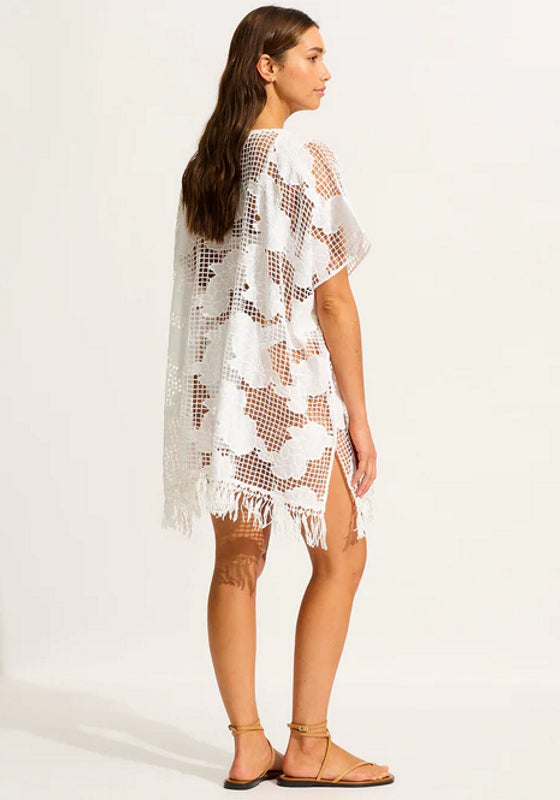 Mesh Kaftan White