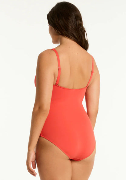 Essentials Cross Front Swimsuit Flame