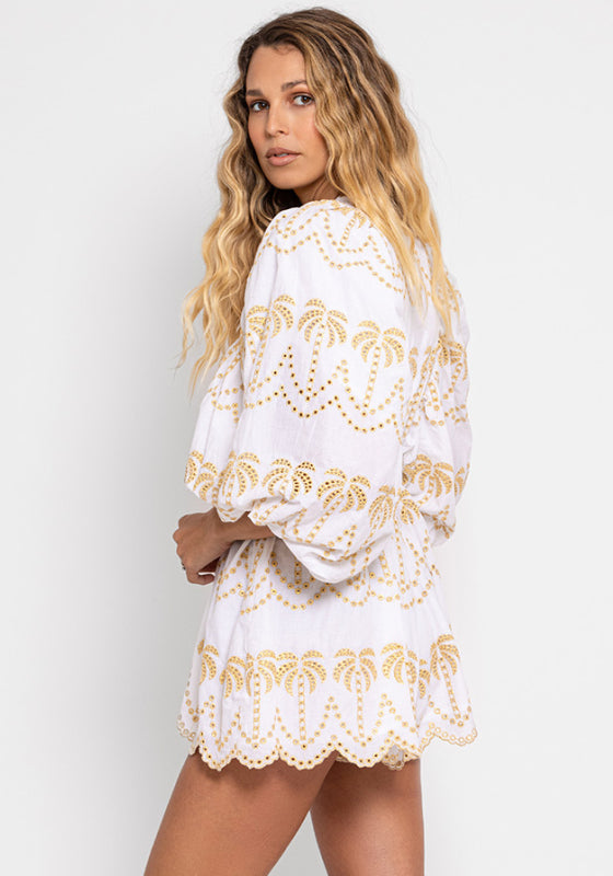 Alicia Jumpsuit Gold Palm Tree