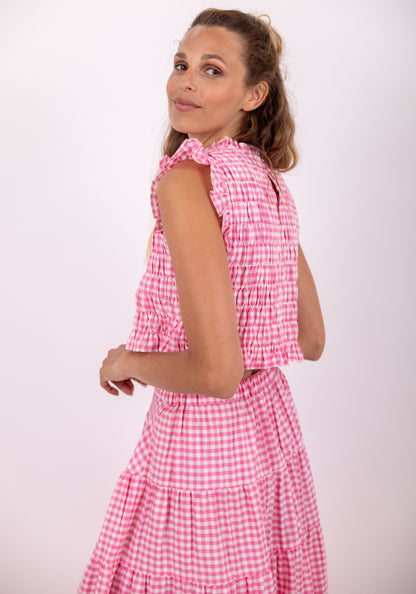 Malone Top Gingham Pink