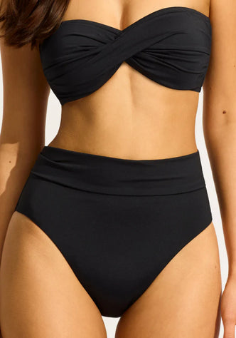 Twist Bandeau High Waist Bikini Black