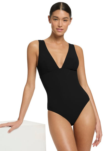 Jets Jetset V neck swimsuit black