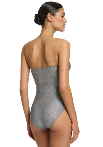 Jetset Bandeau Swimsuit Silver