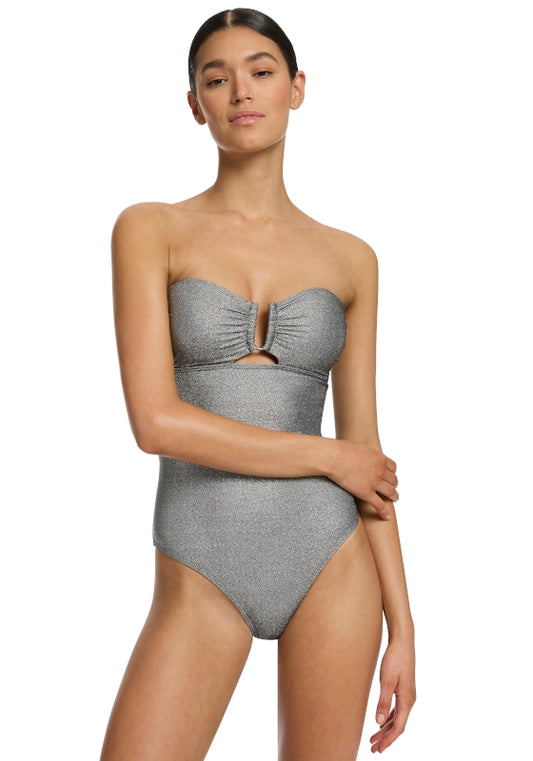 Jetset Bandeau Swimsuit Silver