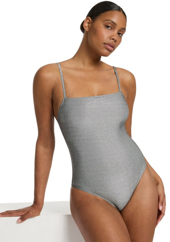 JETs Swimwear Jetset Tank Swimsuit Silver