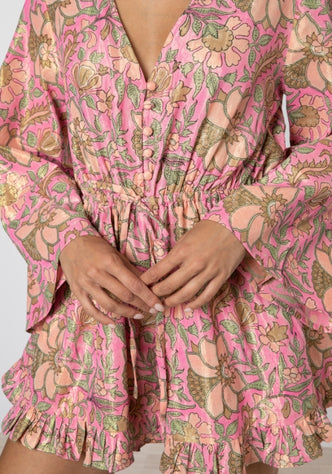 Pink Floral Playsuit