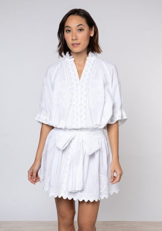 Juliet Dunn Blouson dress White