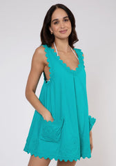 Poplin Low Back Dress Jade