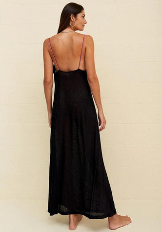 Cowl Neck Slip Dress Black