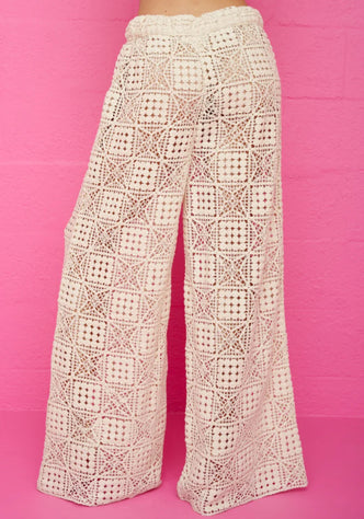 Crochet Beach Pants Ecru