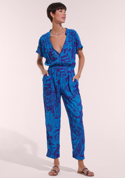 Poupette St Barth Becky Jumpsuit Blue Gauguin 