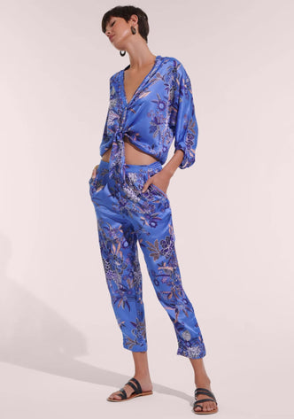 Poupette St Barth Bel Pant in Blue Leo Forest