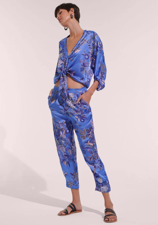 Poupette St Barth Bel Pant in Blue Leo Forest