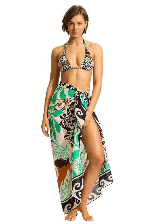 Seafolly Atlantis Sarong in Ecru