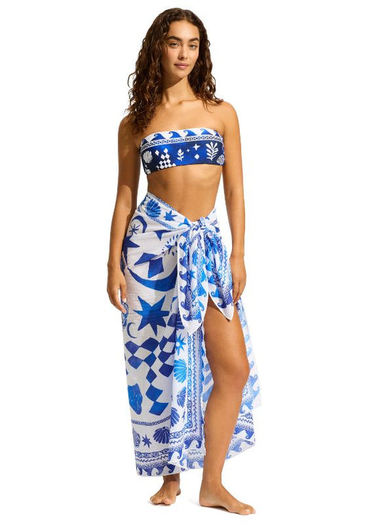 Seafolly, corfu sarong azure