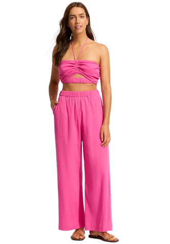 Seafolly Crinkle Beach Pant Hot Pink