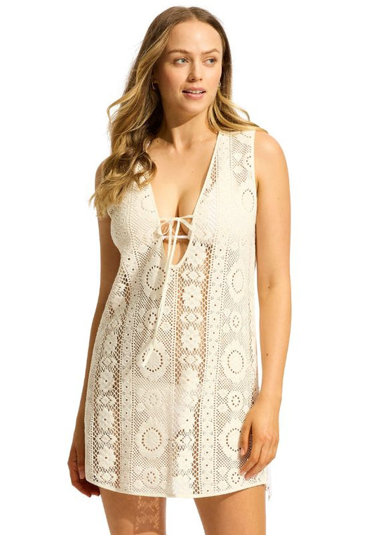 Seafolly, crochet mini dress