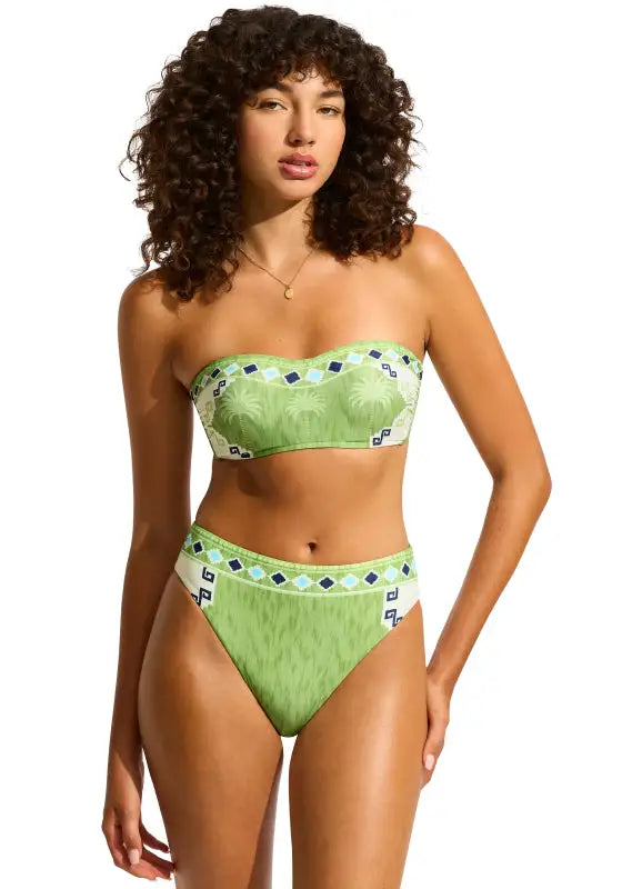 Seafolly Kasbah Bandeau Bikini Sage