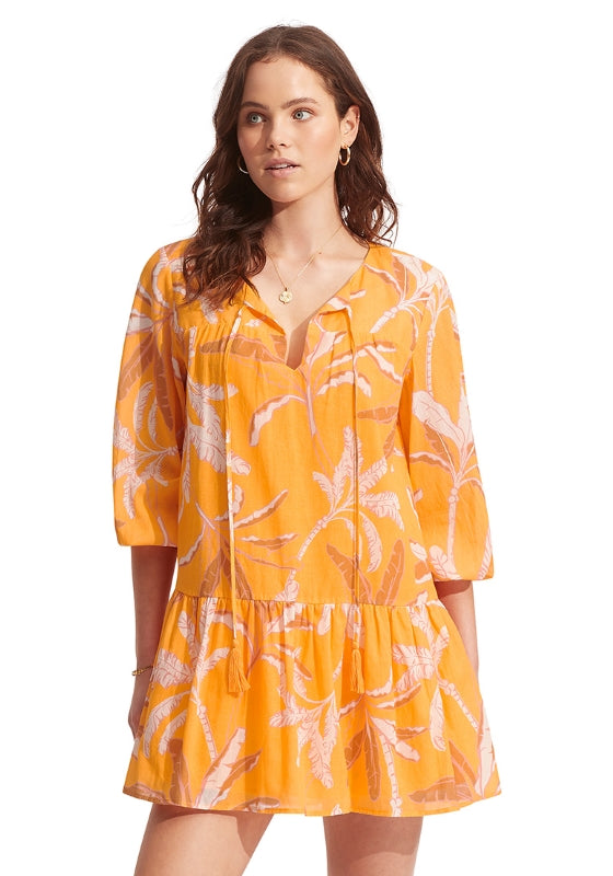 Seafolly, Palm Paradise Tier Dress Rockmelon 