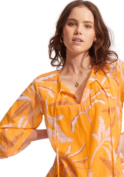 Palm Paradise Tier Kaftan Rockmelon