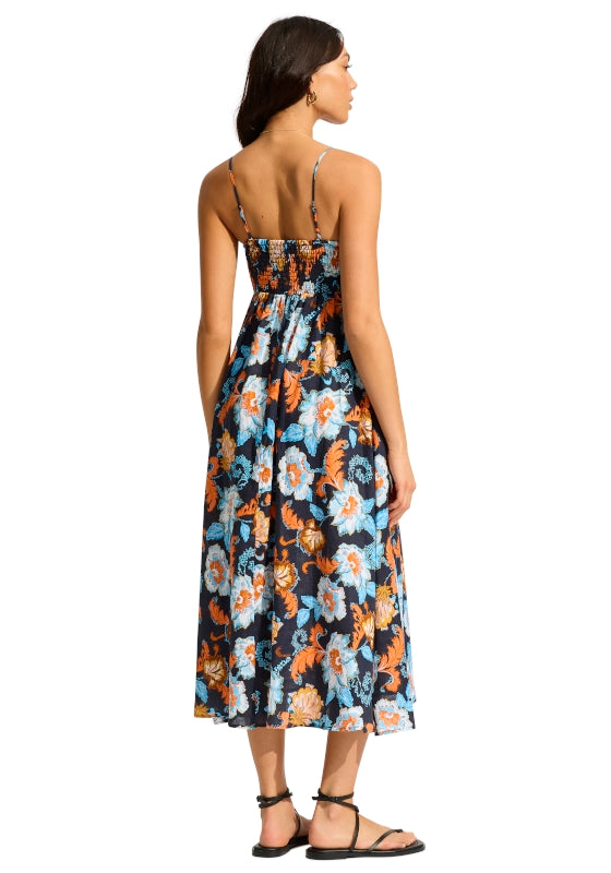 Spring Festival Midi Dress True Navy