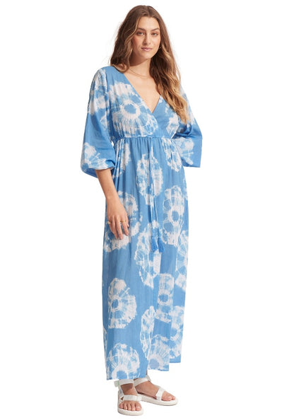 Tie Dye Maxi Kaftan Azure