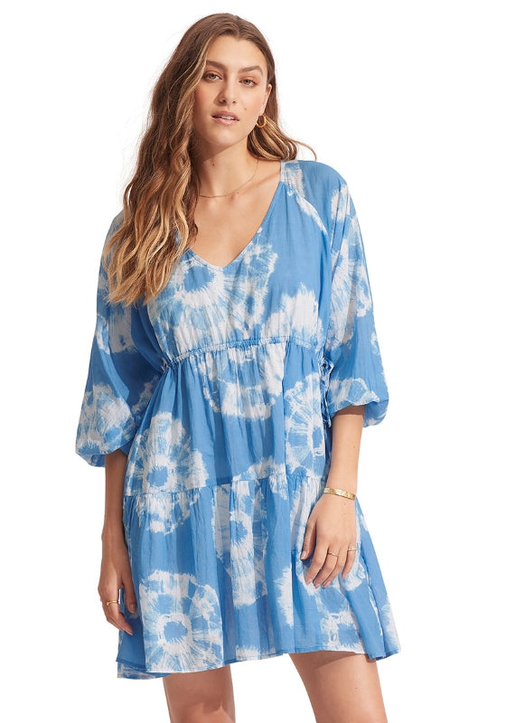 Seafolly | Tie Dye Tier Dress Azure