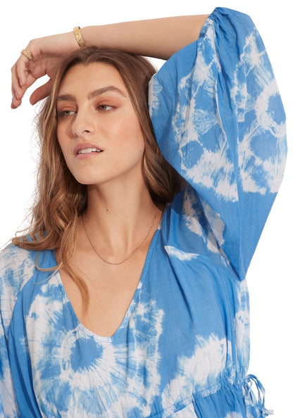 Tie Dye Tier Kaftan Azure