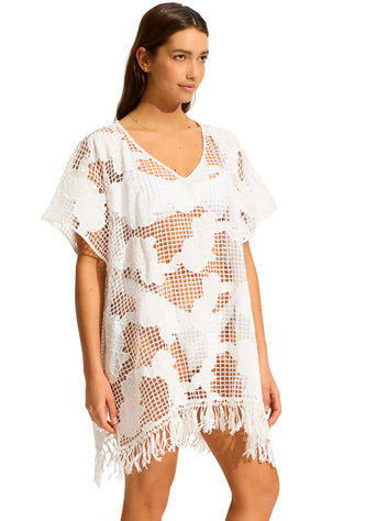 Mesh Kaftan White