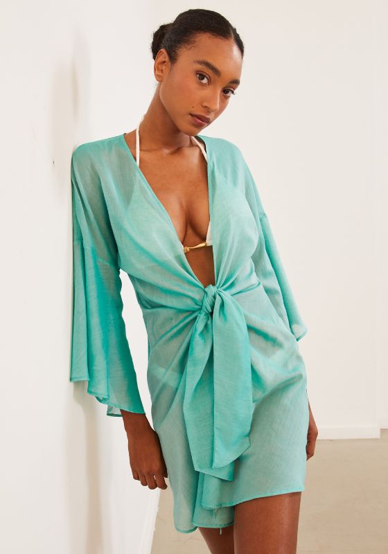 VIX Swimwear, Perola Knot Cover Up Mint