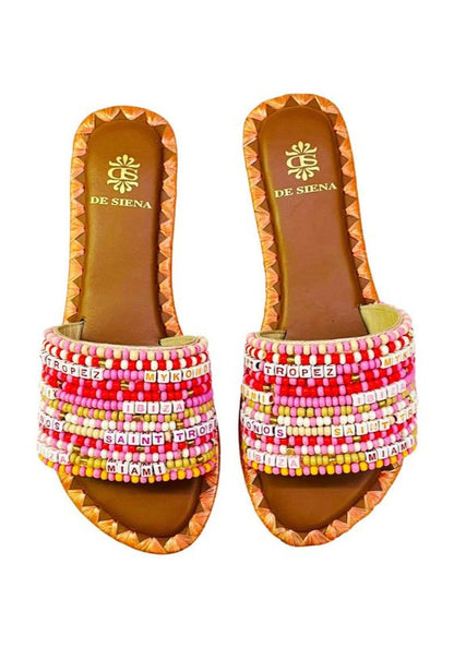 De Siena, Resort Beaded Orange Sandals