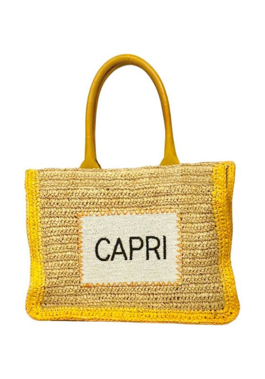 Capri Natural Yellow Raffia Bag