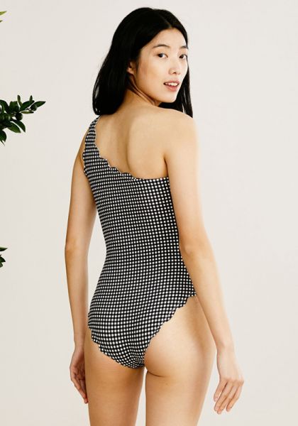 black gingham swimsuit