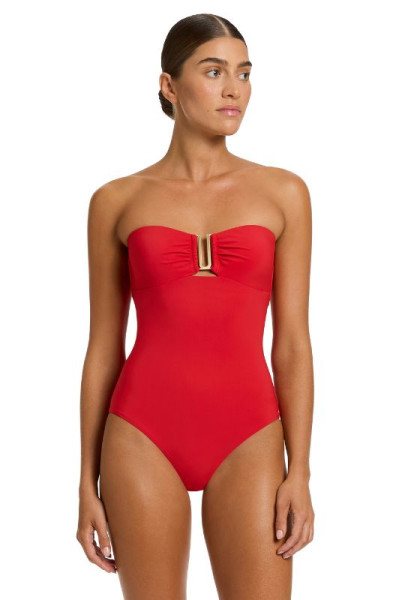 JETS, Bandeau swimsuit rosso rosso
