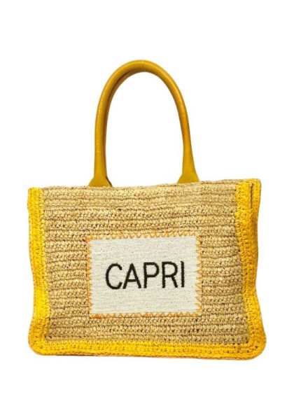dE sIENA, Capri Natural Yellow Raffia Bag